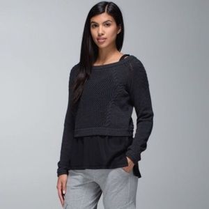 lululemon athletica Black Crew Neck Sweater